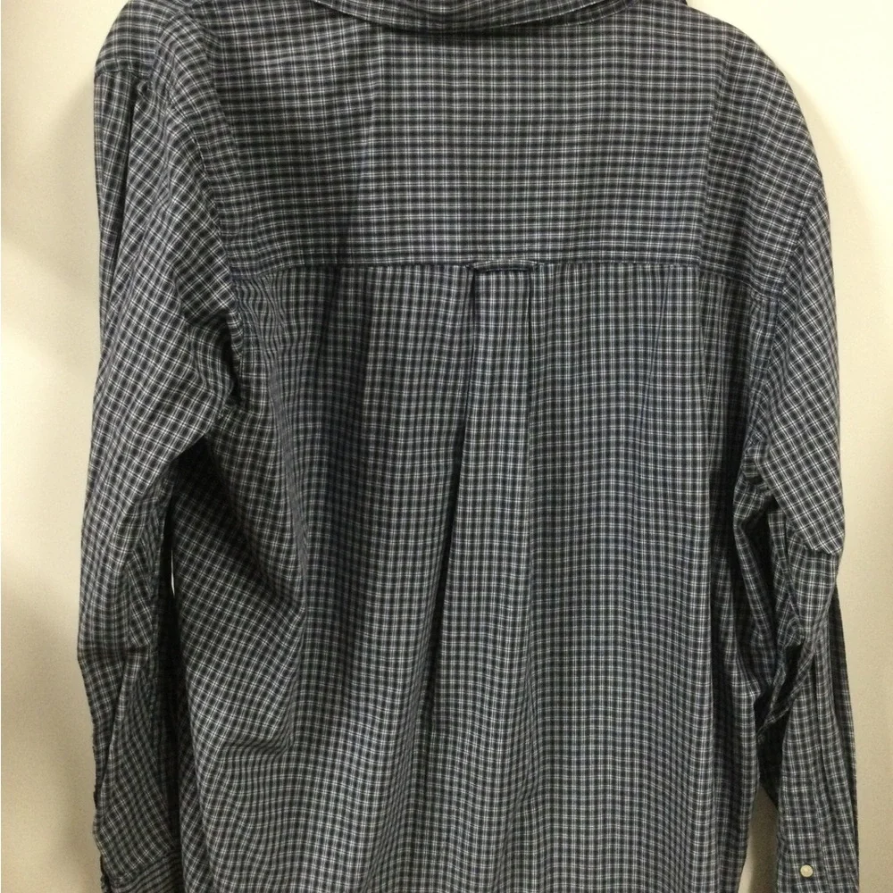 Chaps Men's Navy and Gray Check Button-Down Shirt
